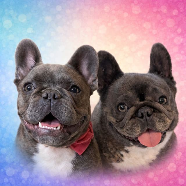 Lola and Stitch — two French Bulldogs